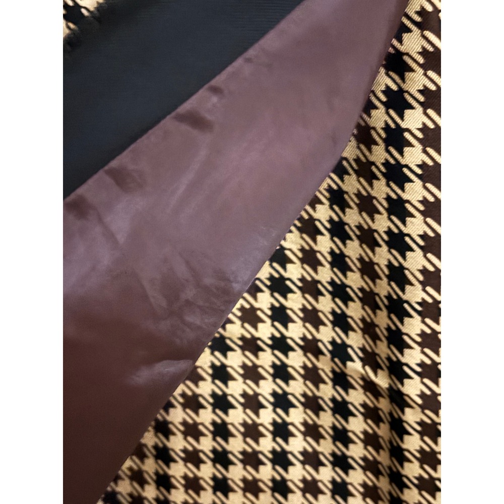 Talbots Womens 16 Brown Silk Houndstooth Chain Leopard Print Pencil Skirt - Picture 4 of 8